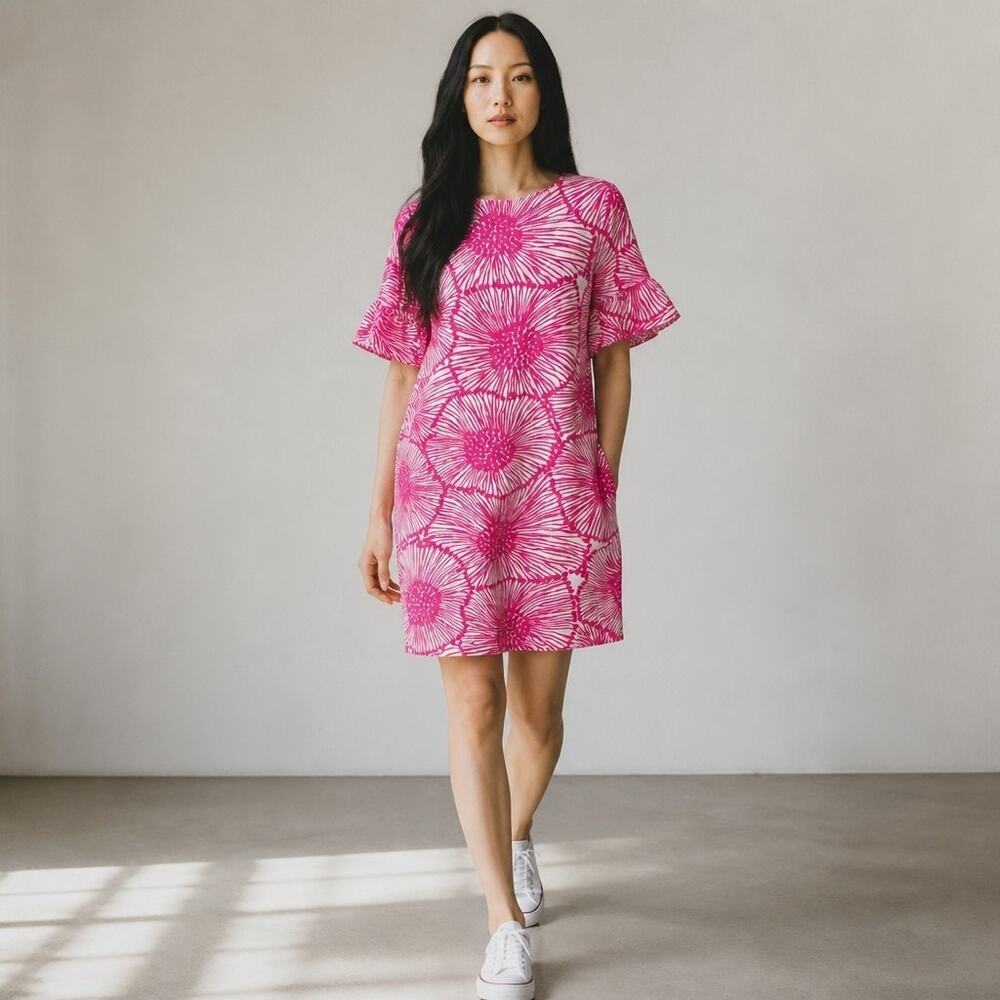 SAILOR SAILOR PINK FLORAL SHIFT DRESS, SIZE M